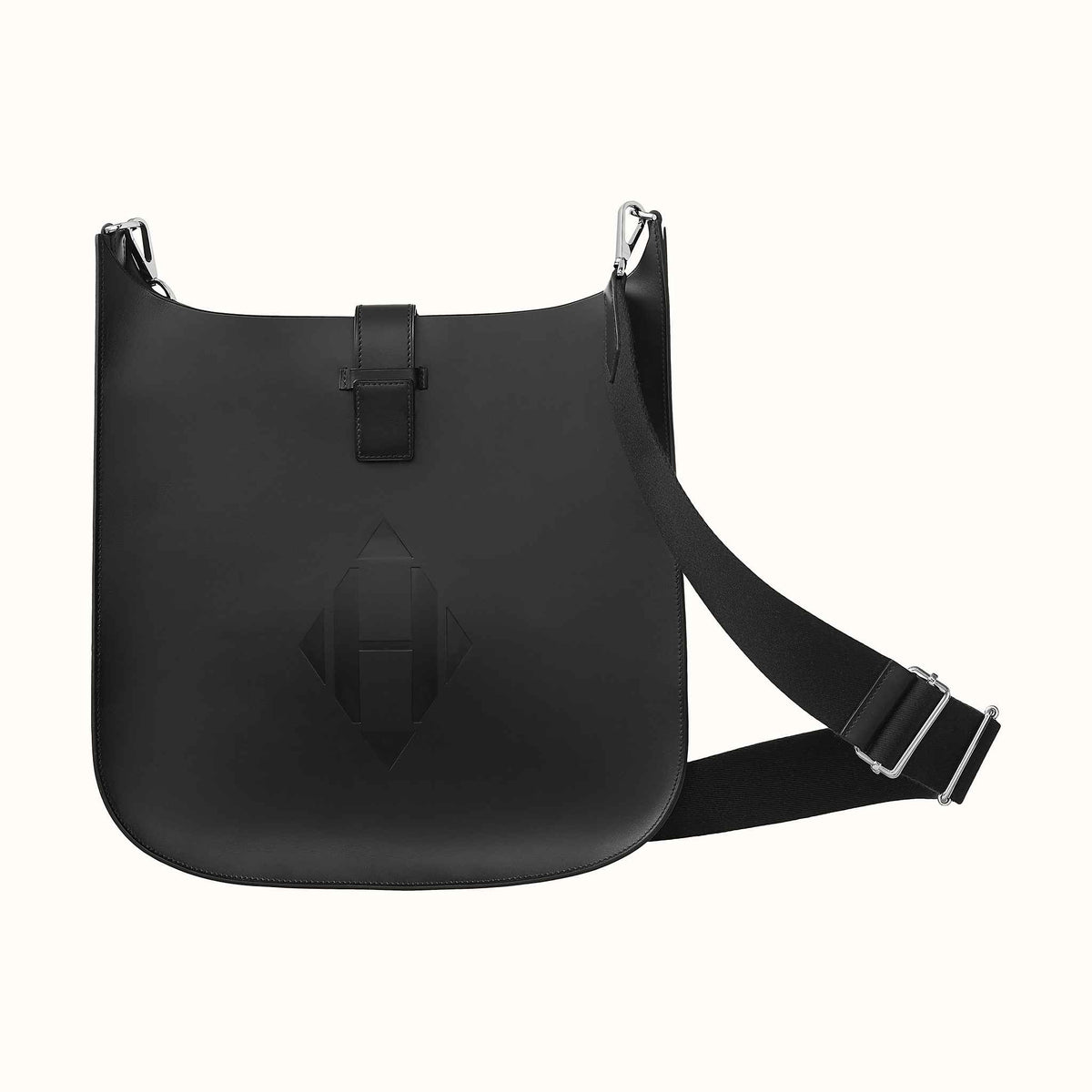 Hermes Evelyne Sellier 33 GM Black Noir Crowned Bag