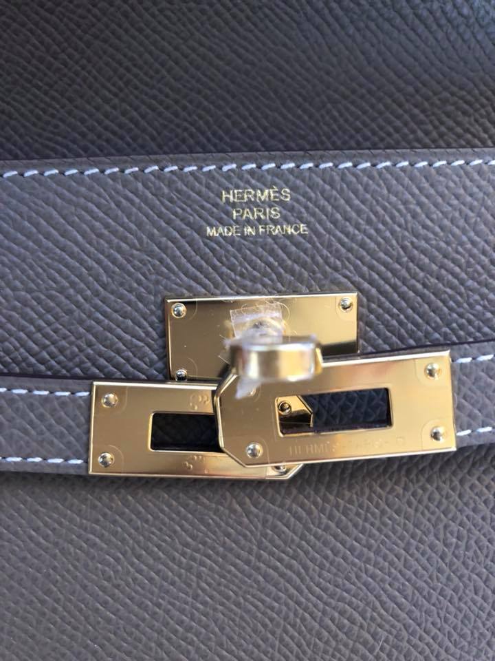 Hermes Etoupe Long Kelly Classic Wallet Crowned Bag