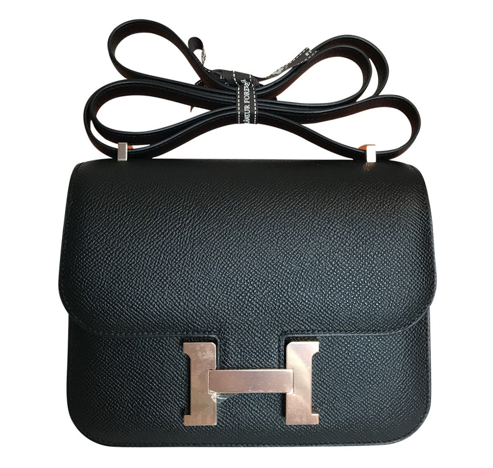 Hermès Constance Mini Bag Noir Epsom Rose Gold HW Crowned Bag