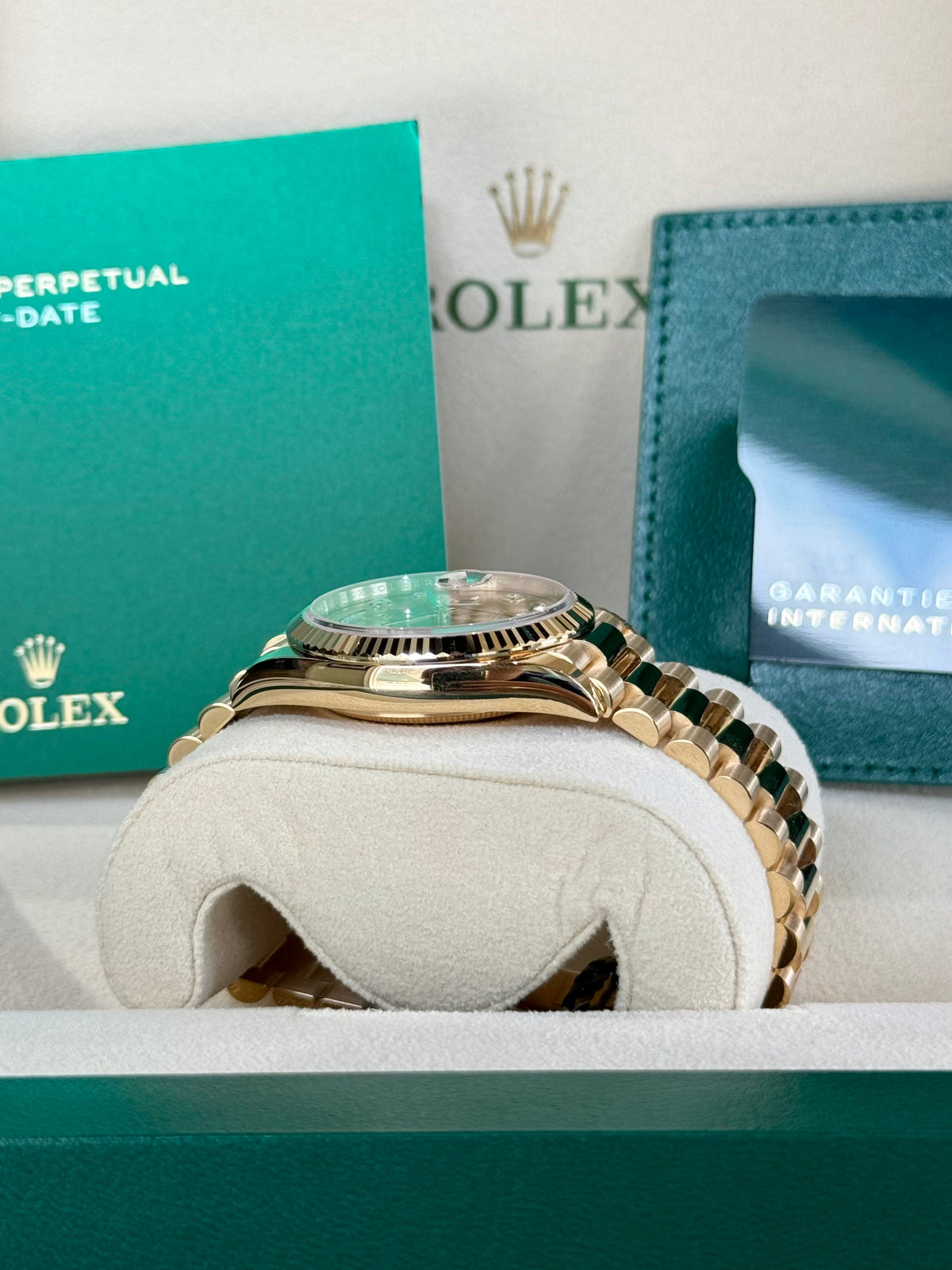 Rolex Day-Date 36 128238 Champagne Diamond Dial Watch Rolex