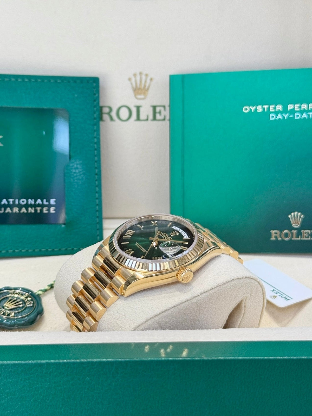Rolex Day-Date 36 128238 Green Ombre Dial Watch Rolex
