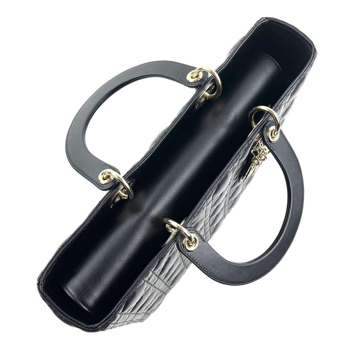 CHRISTIAN DIOR Large Cannage Lady Dior w/ Strap Dior