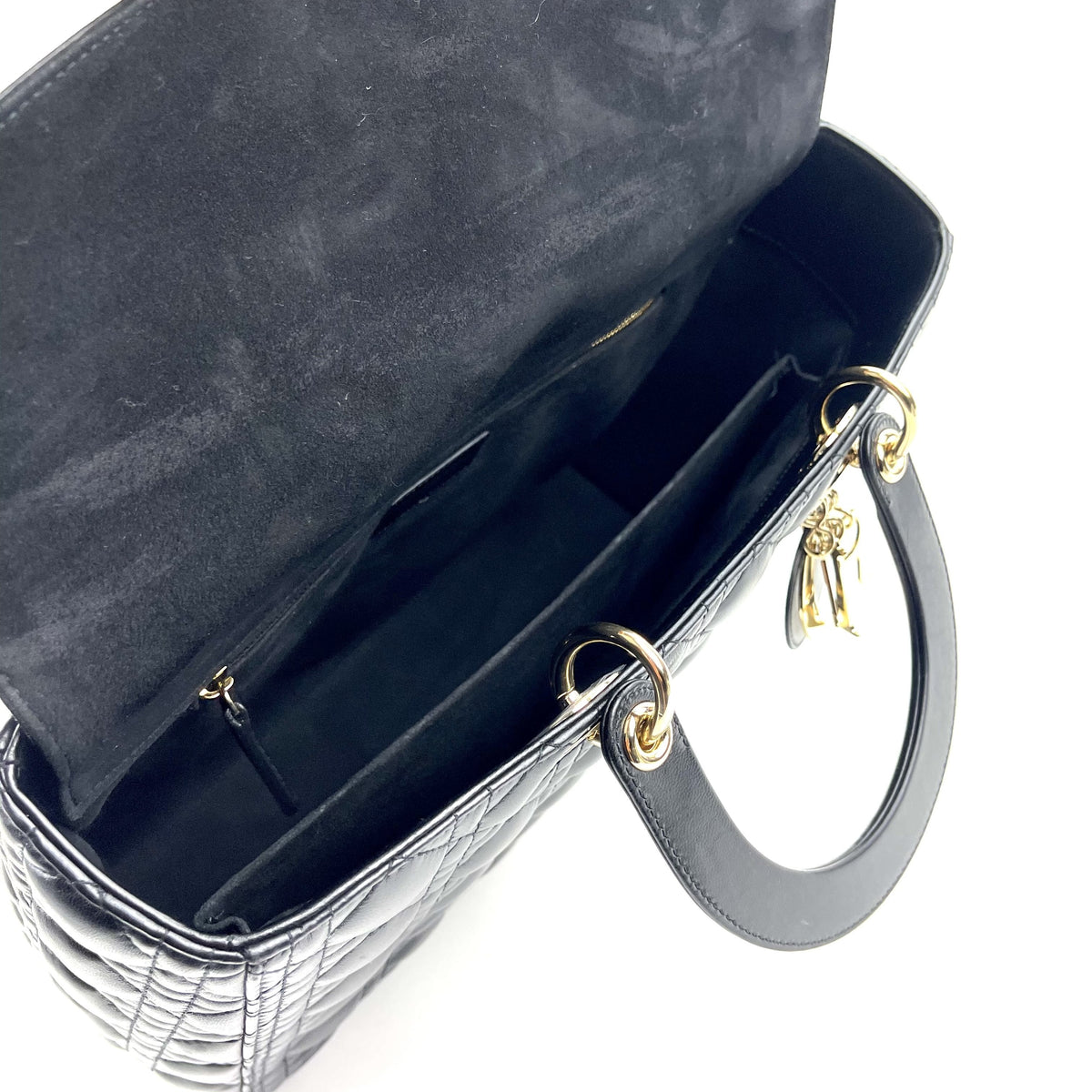 CHRISTIAN DIOR Large Cannage Lady Dior w/ Strap Dior