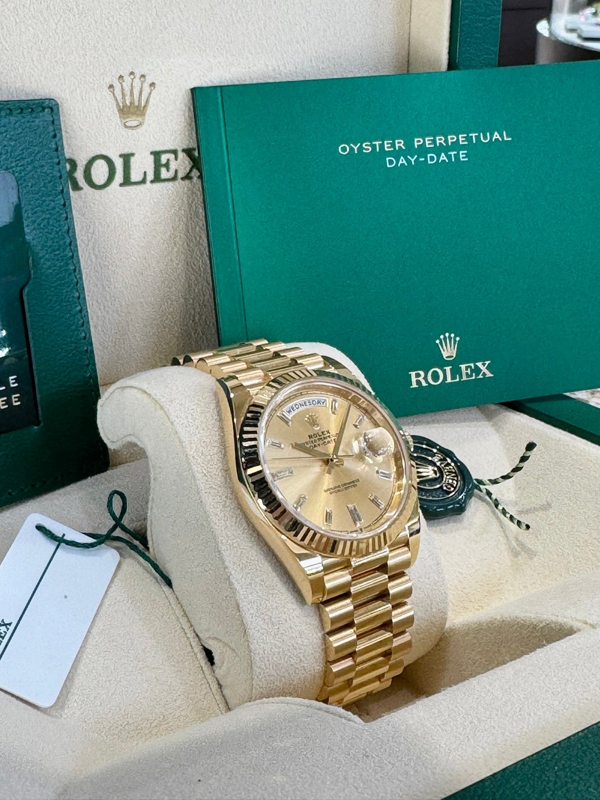 Rolex Day-Date 40 228238 Champagne Diamond Dial Watch Rolex