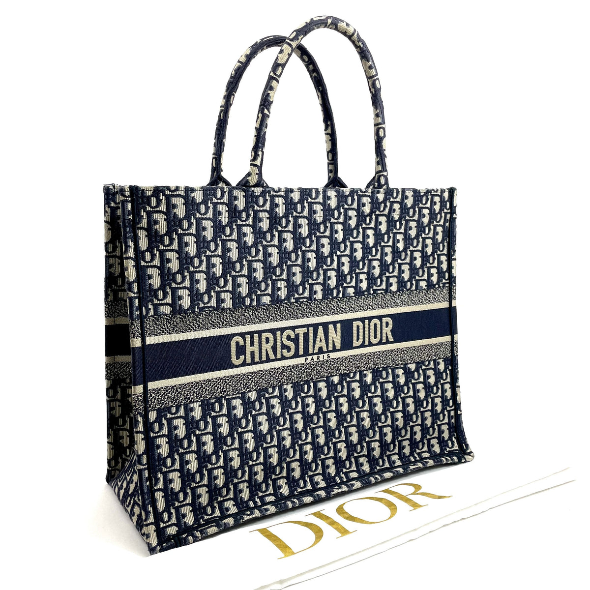 CHRISTIAN DIOR Large Oblique Book Tote - Blue Dior