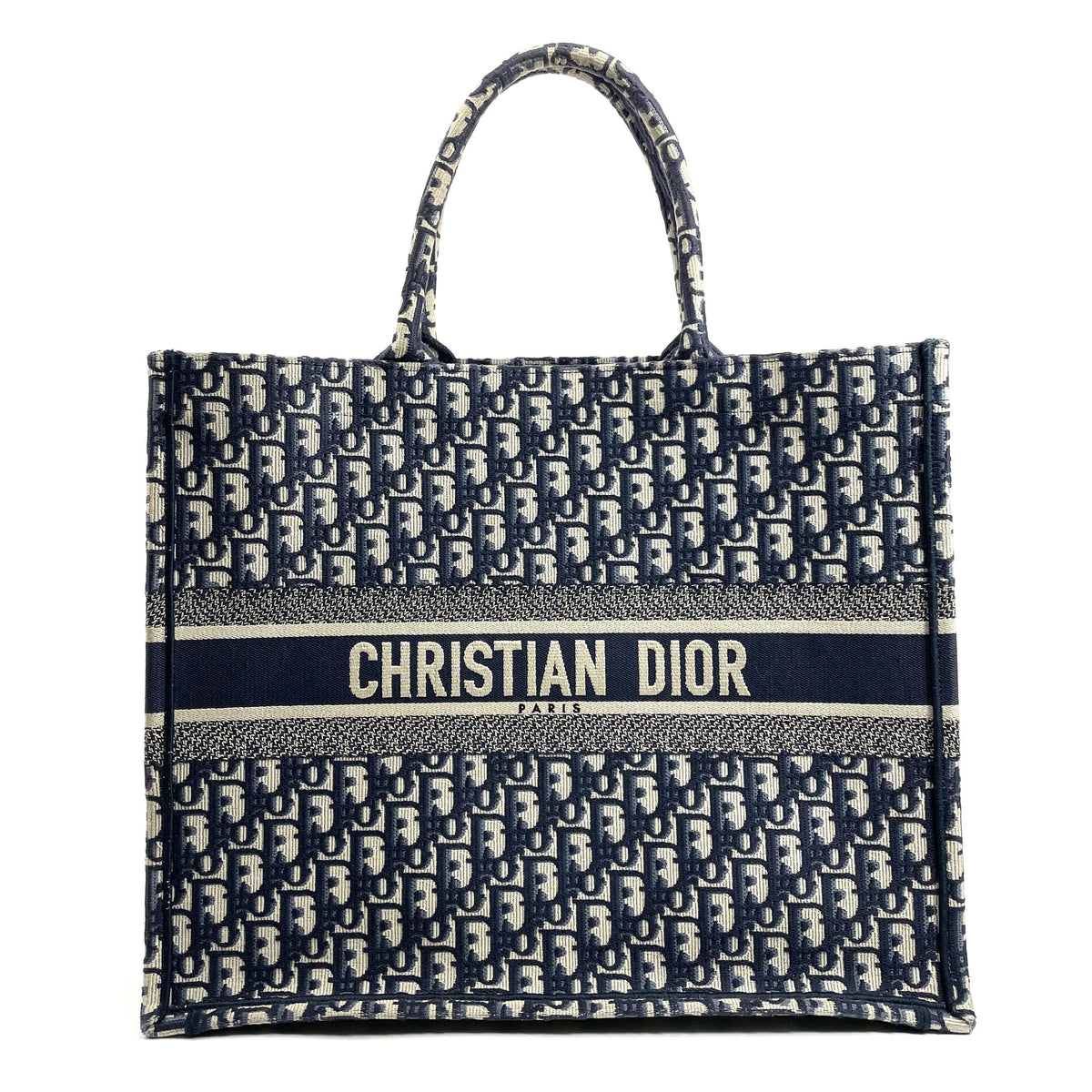 CHRISTIAN DIOR Large Oblique Book Tote - Blue Dior