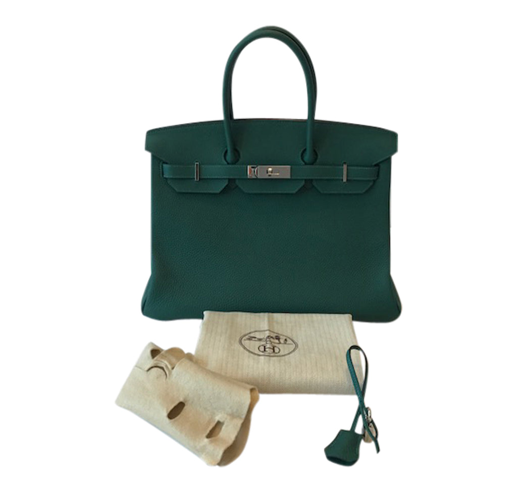 Hermès Togo Birkin 35cm Bag Malachite PHW Crowned Bag