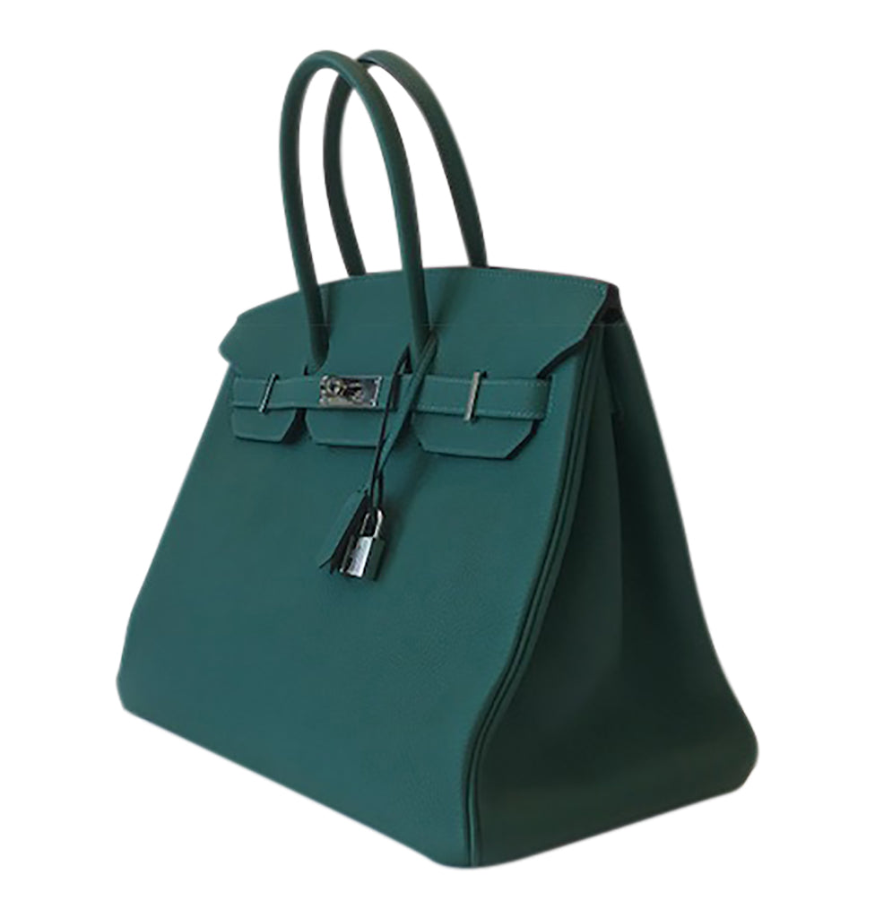 Hermès Togo Birkin 35cm Bag Malachite PHW Crowned Bag