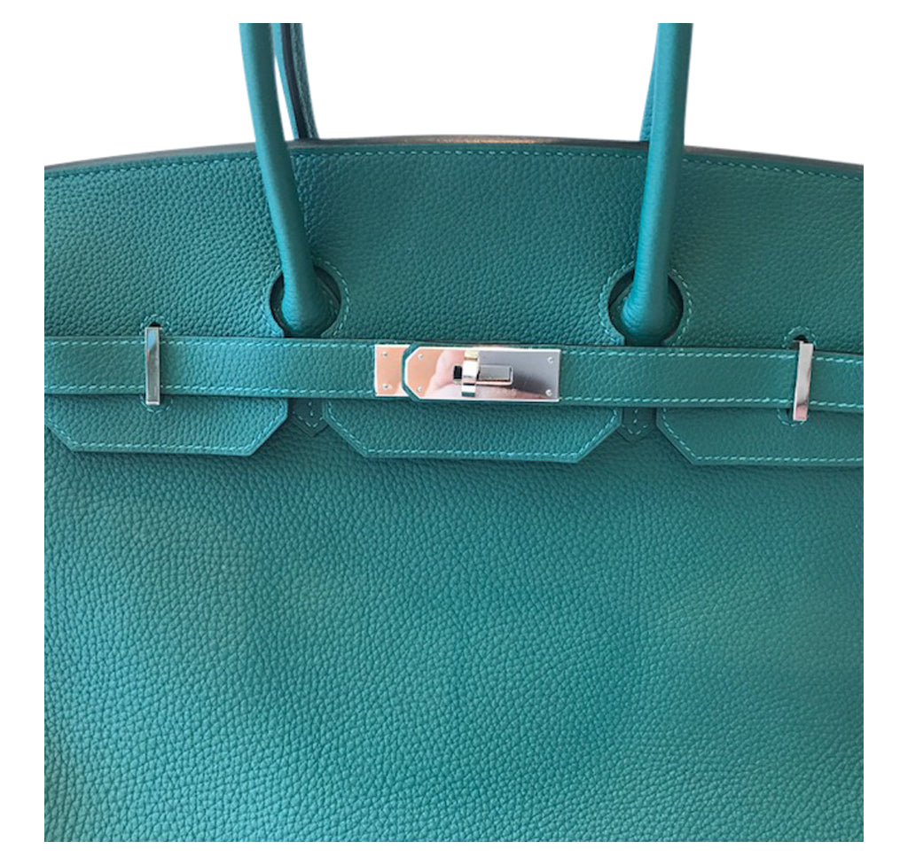 Hermès Togo Birkin 35cm Bag Malachite PHW Crowned Bag