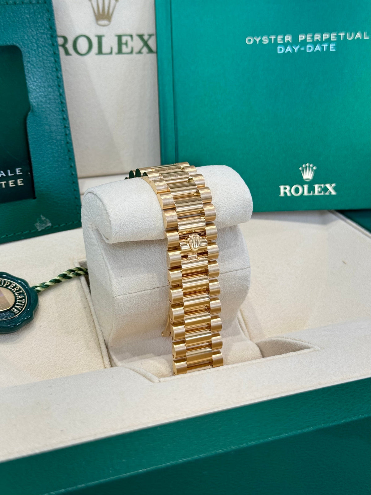 Rolex Day-Date 36 128348RBR Champagne Diamond Dial Watch Rolex