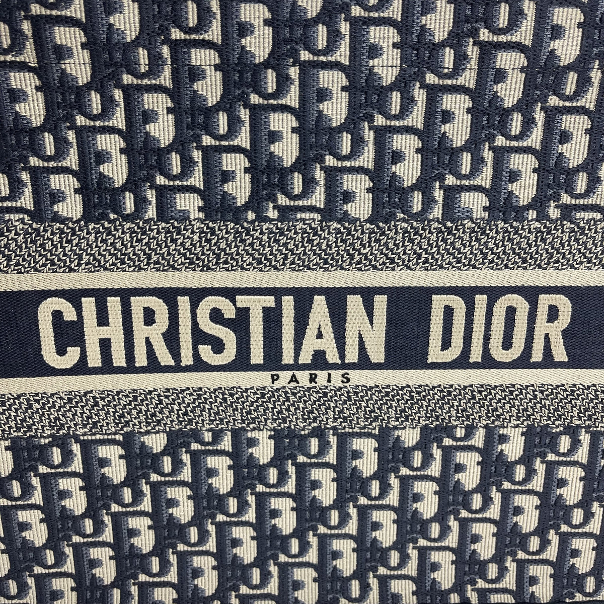Christian Dior Small Book Tote Oblique Canvas Black/White Dior