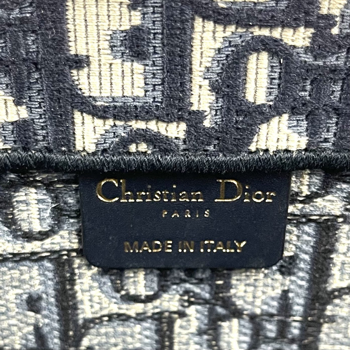 Christian Dior Small Book Tote Oblique Canvas Black/White Dior