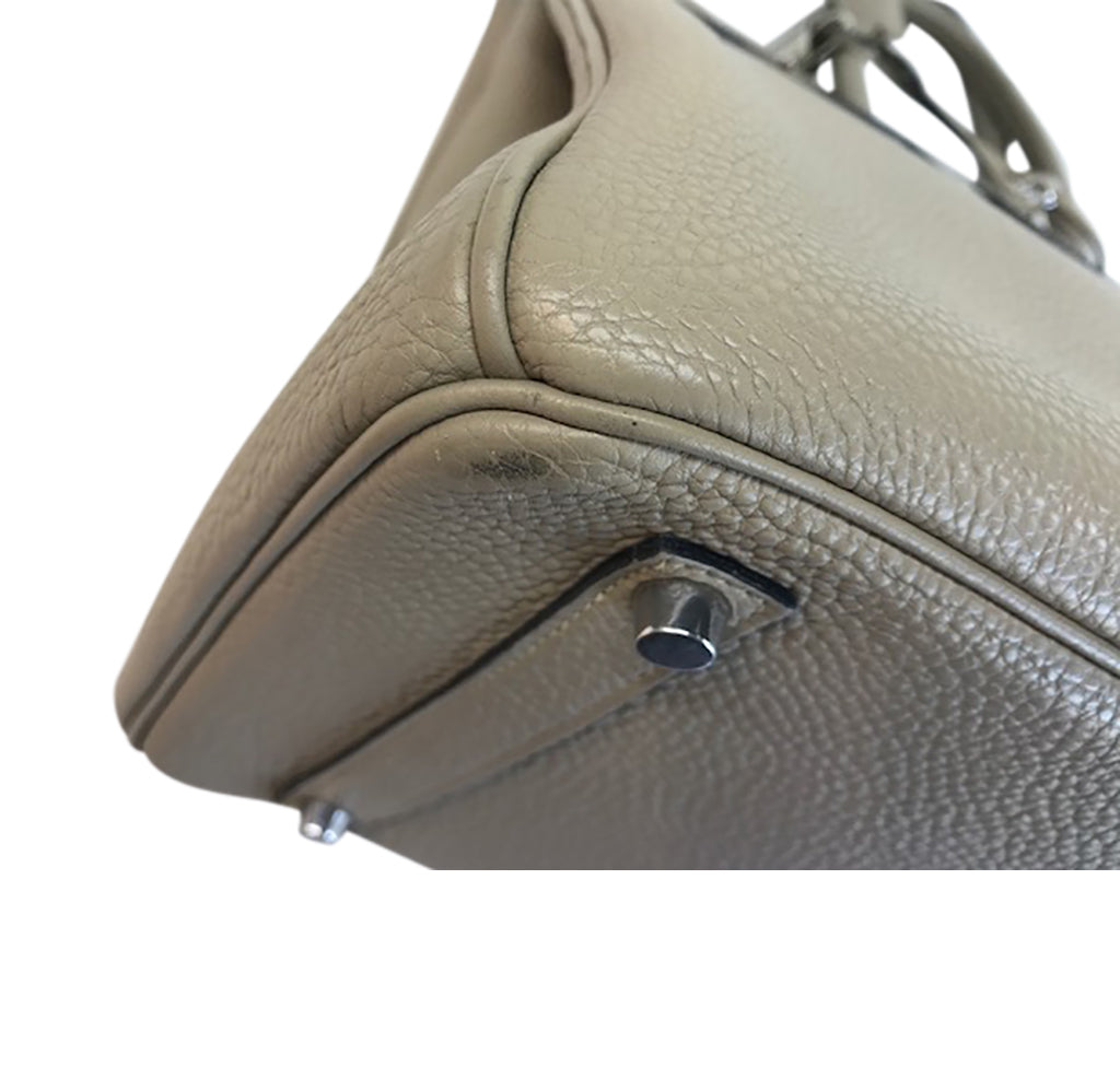 Hermes Birkin 35 Gris Tourterelle Leather PHW Crowned Bag