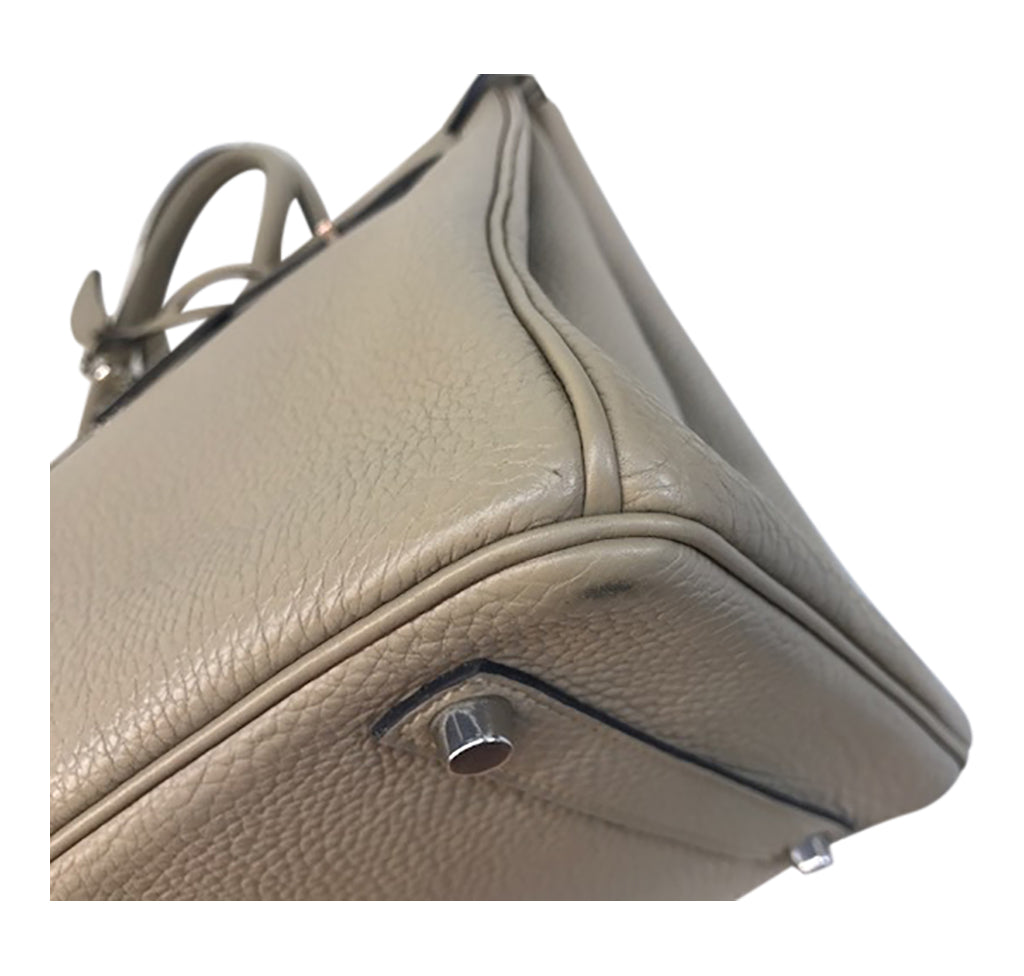 Hermes Birkin 35 Gris Tourterelle Leather PHW Crowned Bag
