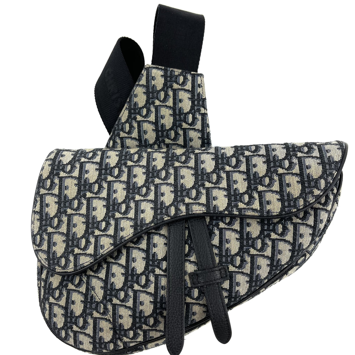 DIOR HOMME Saddle Bag Blue Oblique Dior