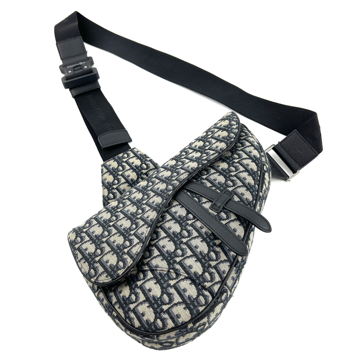 DIOR HOMME Saddle Bag Blue Oblique Dior
