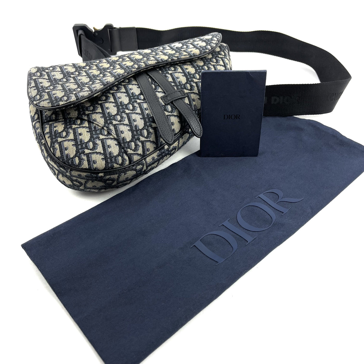 DIOR HOMME Saddle Bag Blue Oblique Dior