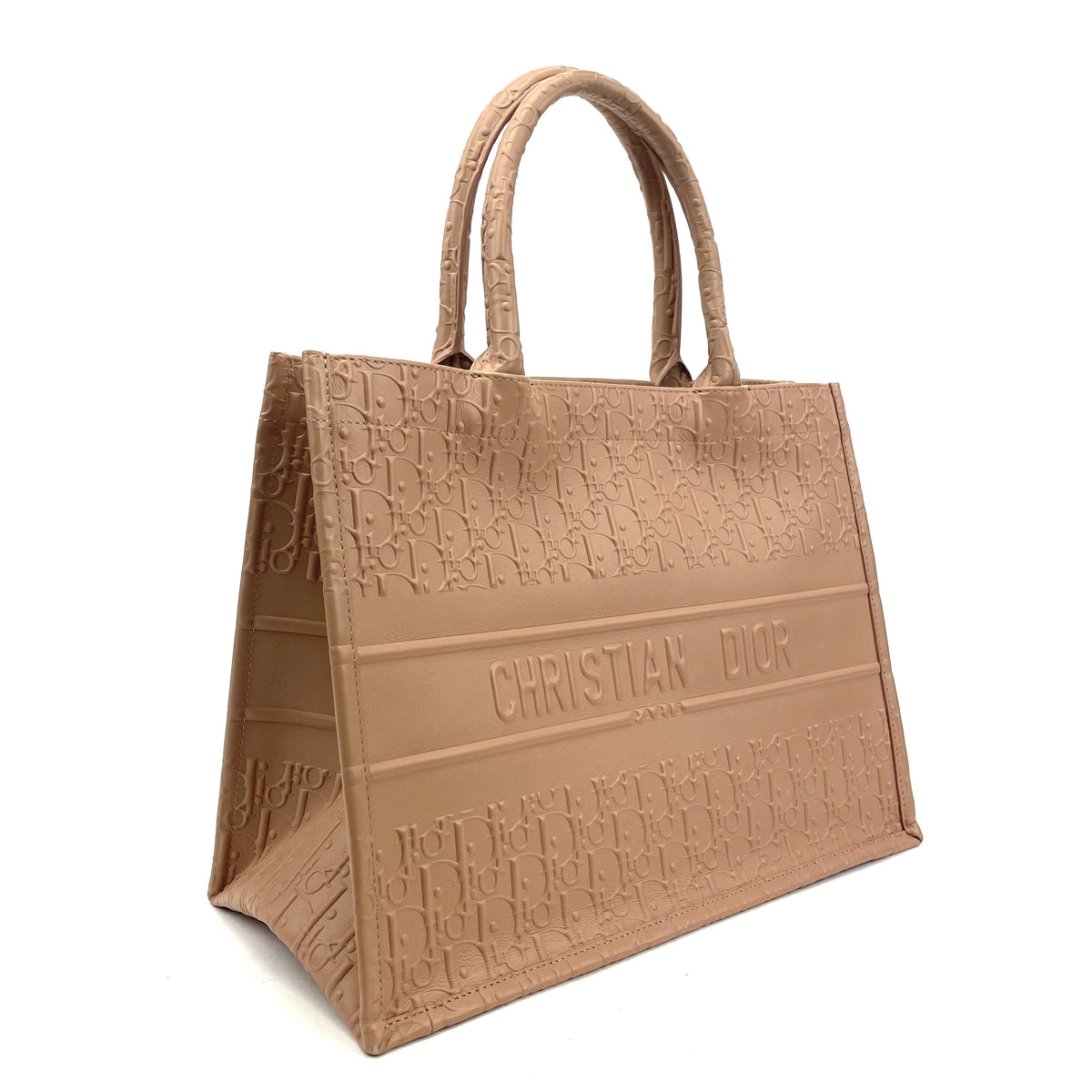 Dior Small Book Tote Beige Embossed Oblique Calfskin Leather Dior