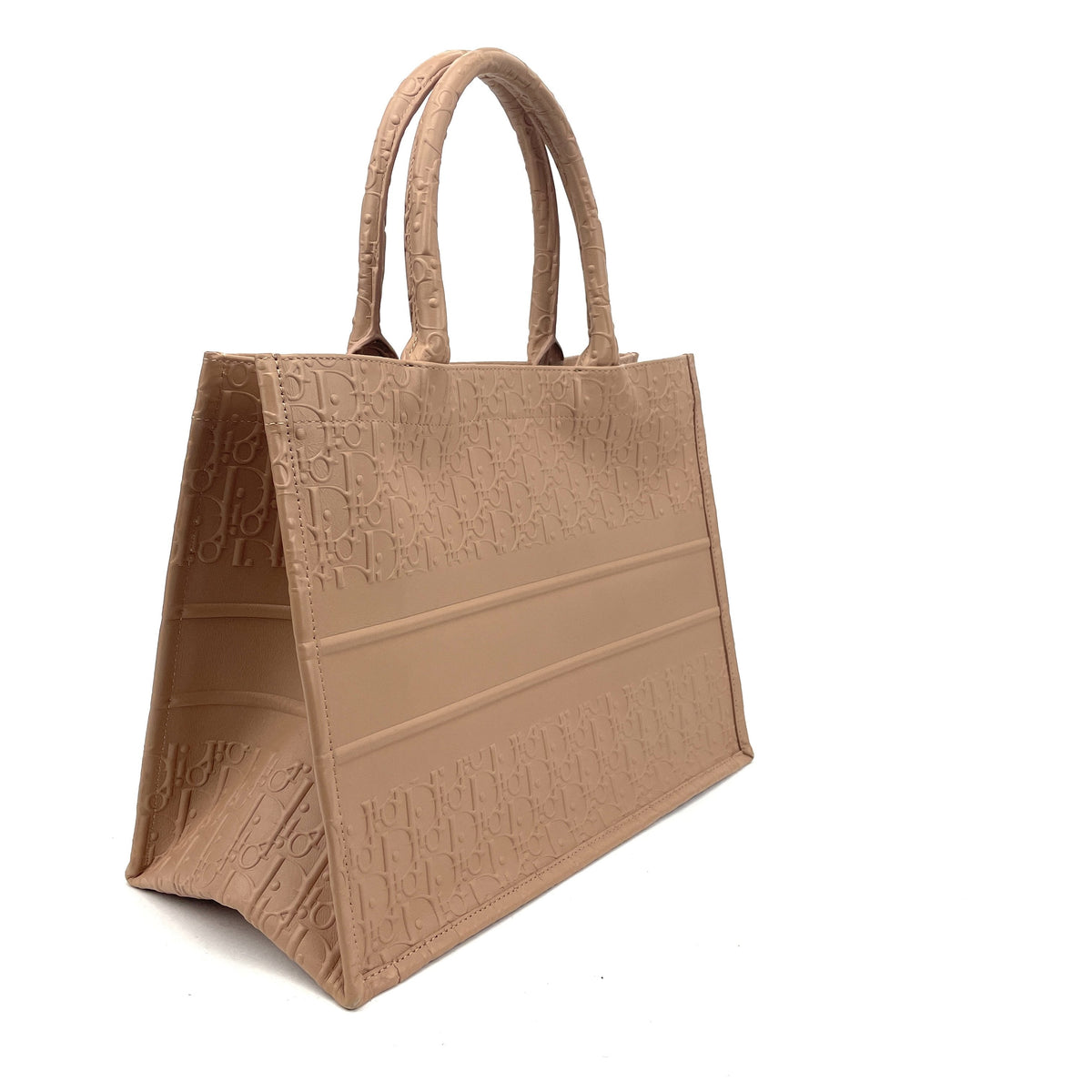 CHRISTIAN DIOR Calfskin Embossed Oblique Small Book Tote Dior
