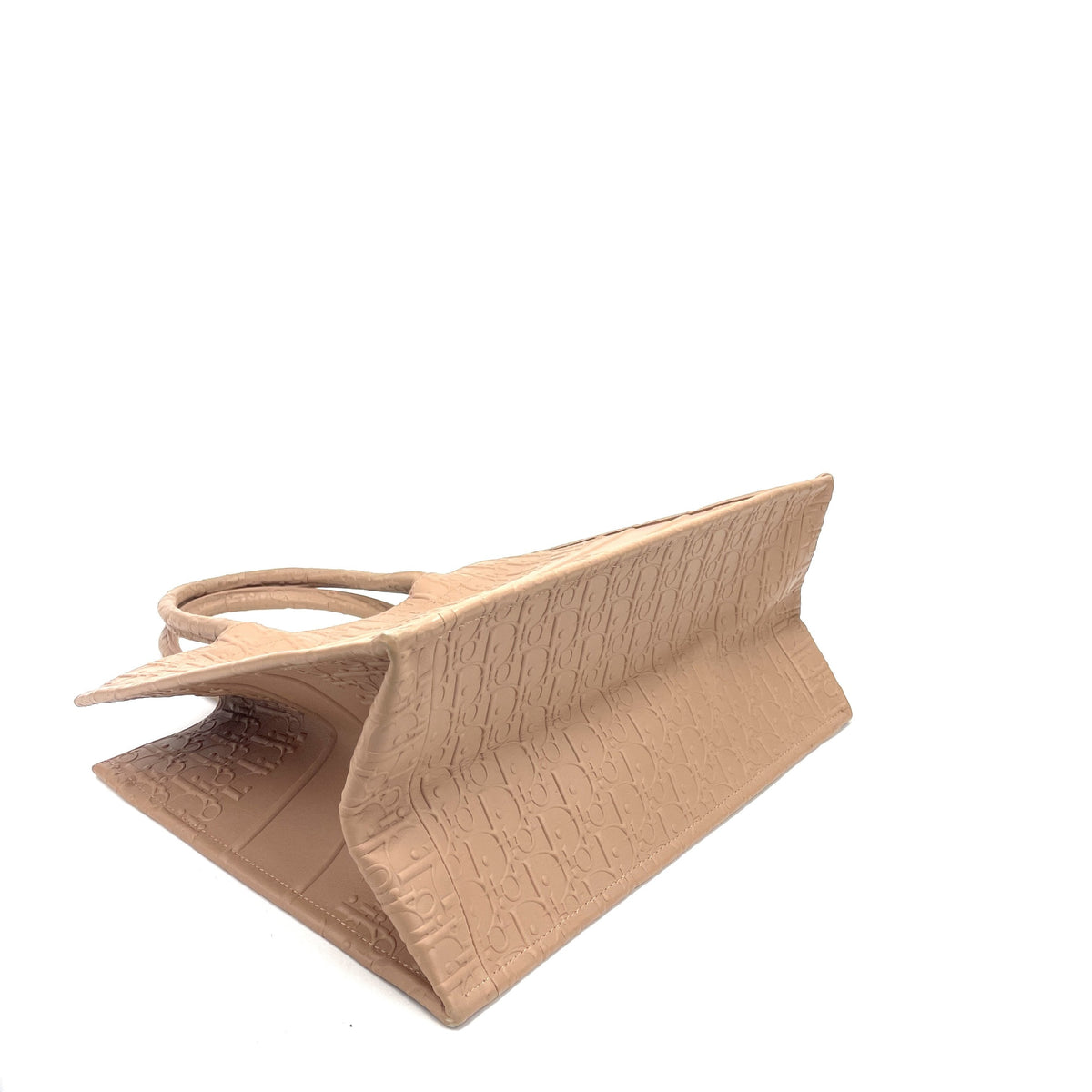 Dior Small Book Tote Beige Embossed Oblique Calfskin Leather Dior