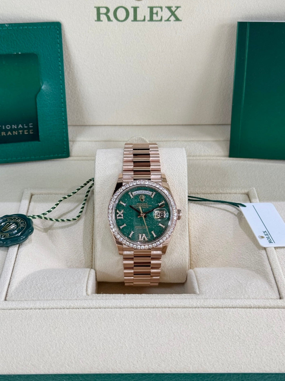 Rolex Day-Date 36 128345RBR Green Aventurine Dial Watch Rolex