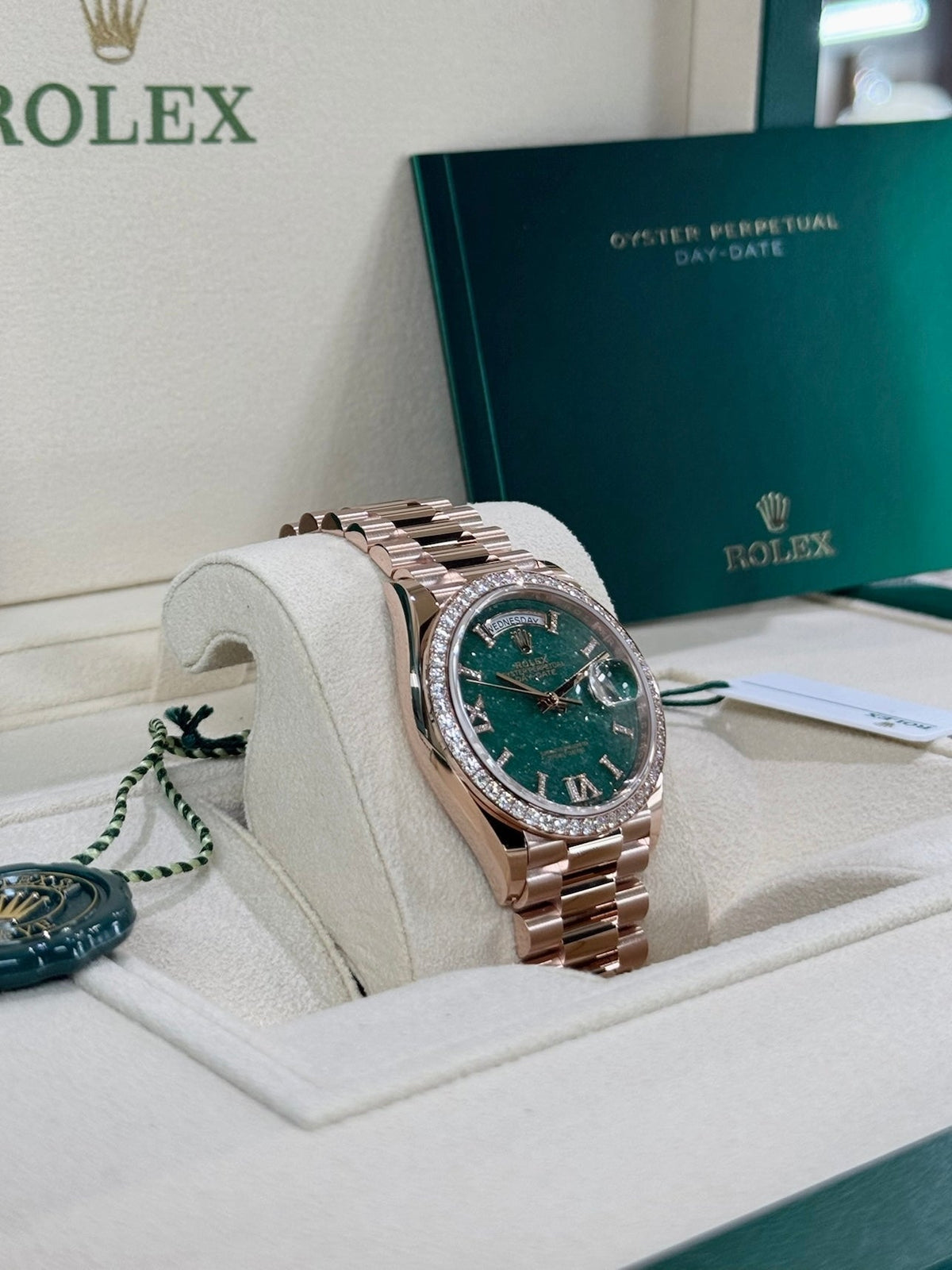Rolex Day-Date 36 128345RBR Green Aventurine Dial Watch Rolex