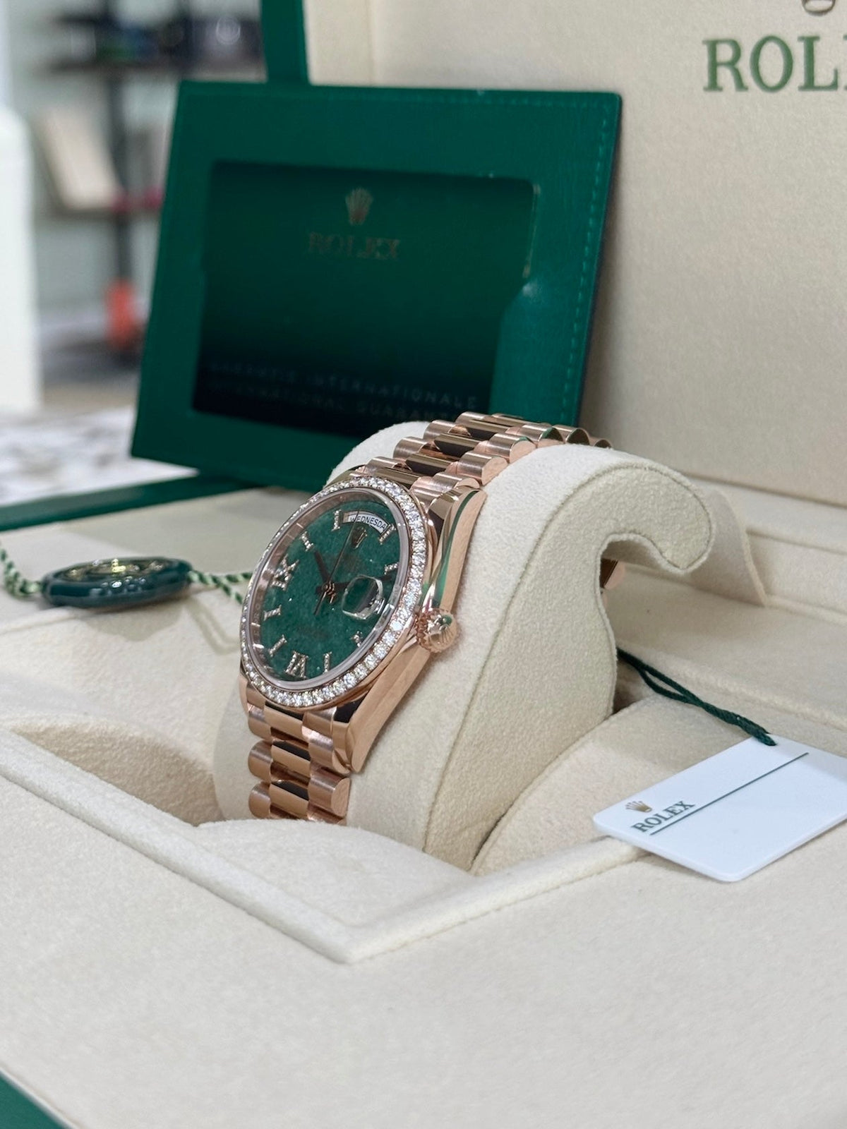 Rolex Day-Date 36 128345RBR Green Aventurine Dial Watch Rolex