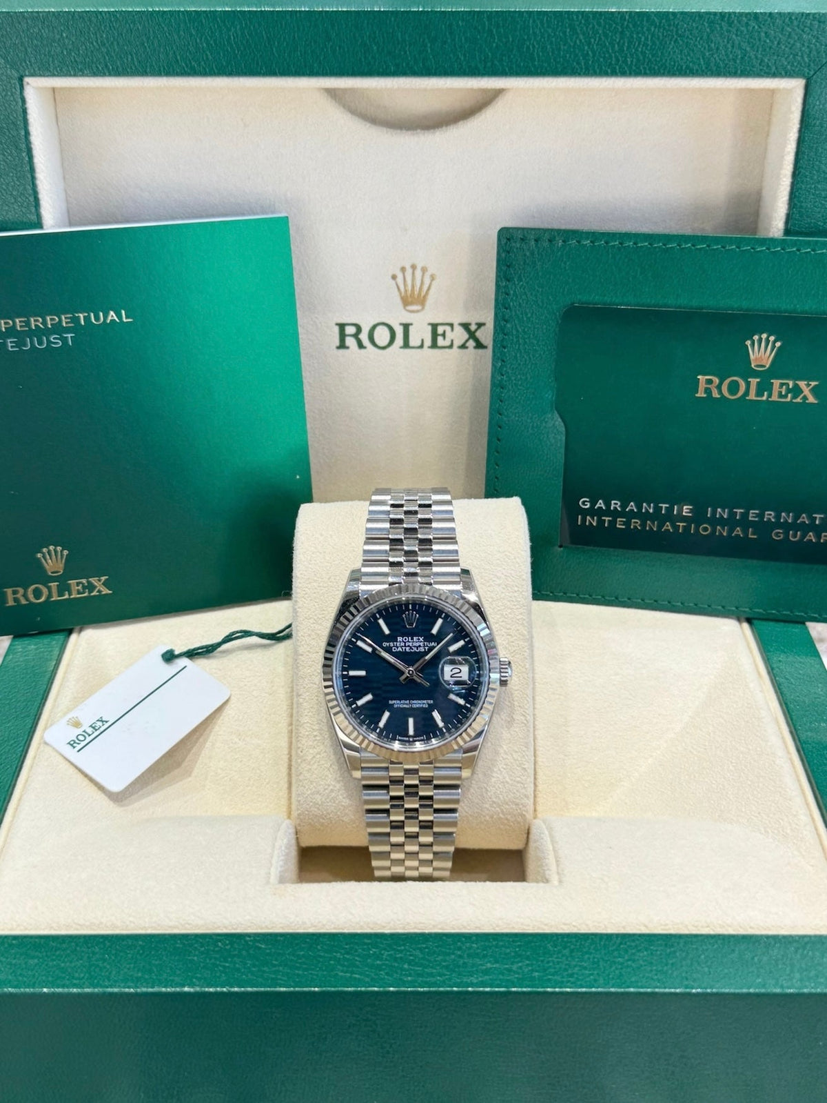 Rolex Datejust 36 126234 Blue Fluted Motif Dial Watch Rolex