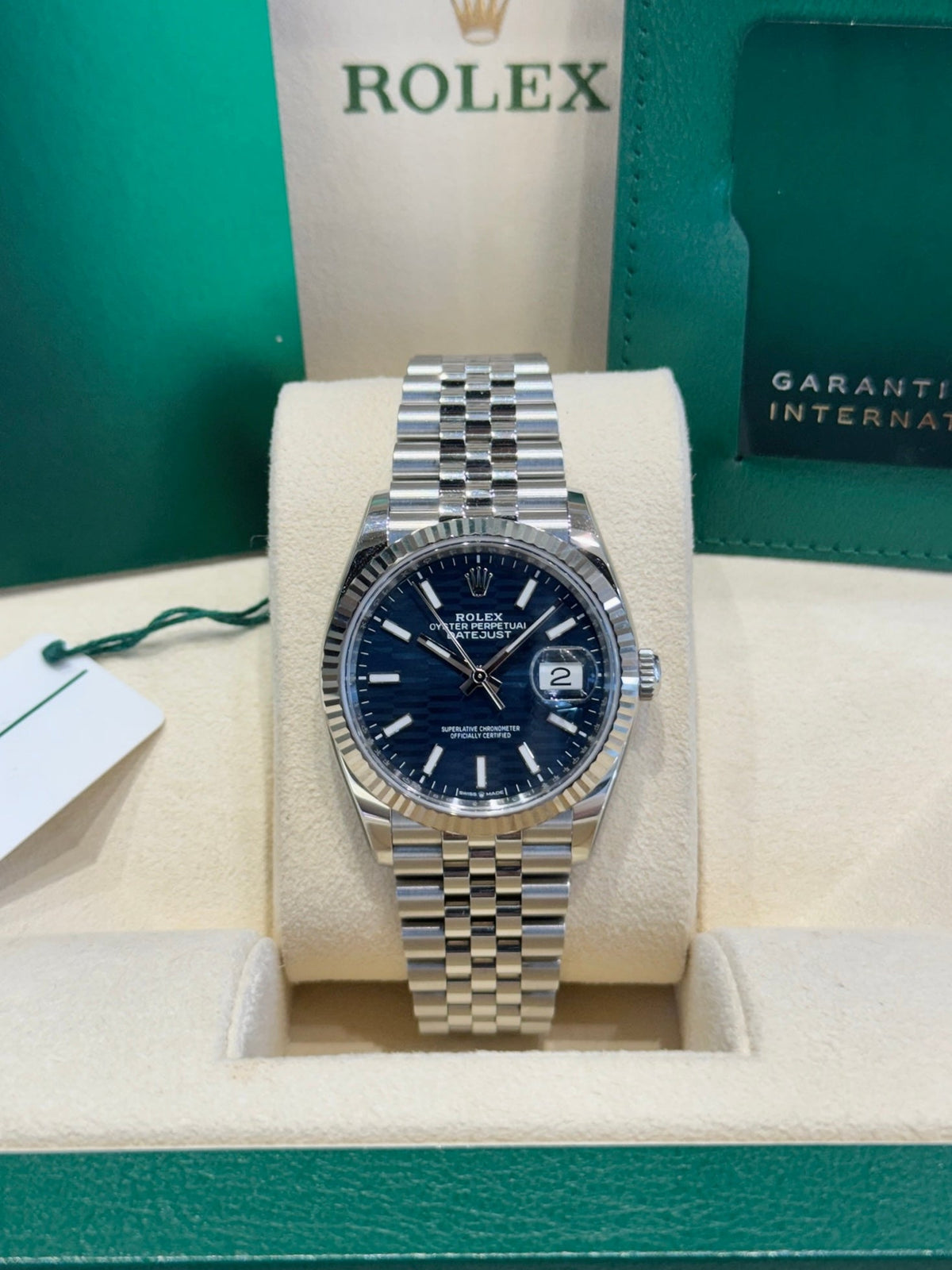 Rolex Datejust 36 126234 Blue Fluted Motif Dial Watch Rolex