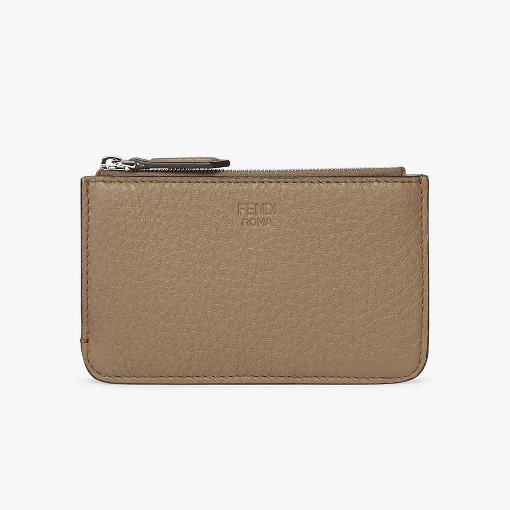 KEY CASE POUCH Beige Leather Pouch Fendi
