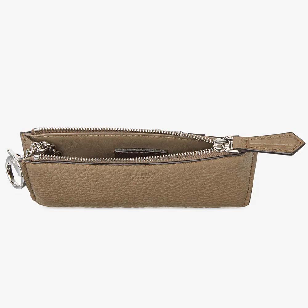 KEY CASE POUCH Beige Leather Pouch Fendi