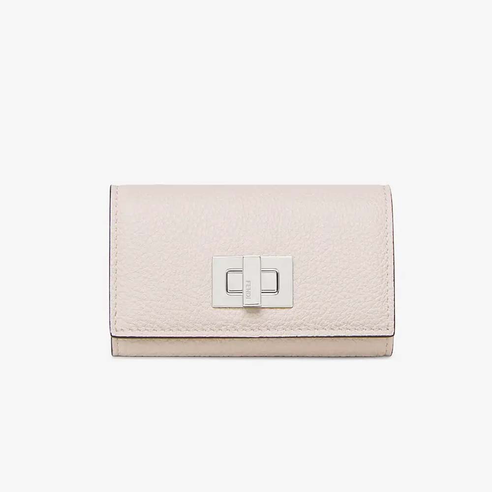 KEY CASE White Leather Key Case Fendi