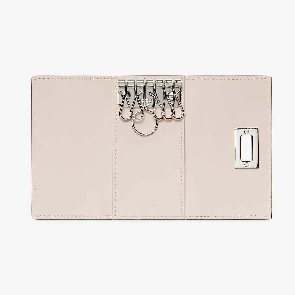 KEY CASE White Leather Key Case Fendi