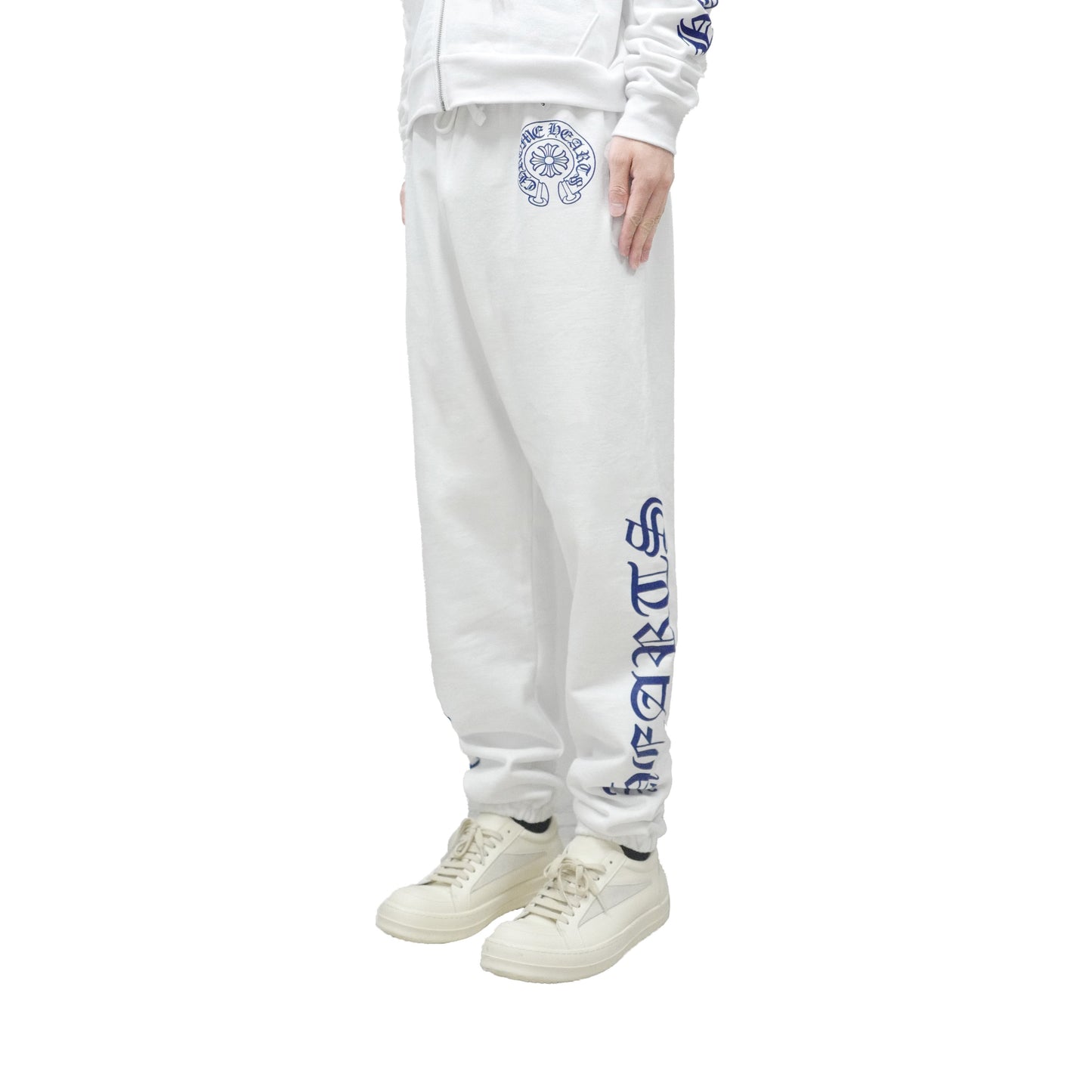 Chrome Hearts White Horseshoe Blue Script Sweatpants