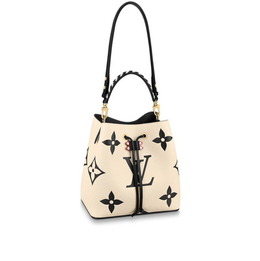 Louis Vuitton LV Crafty NeoNoe MM Cream Embossed Leather M56889
