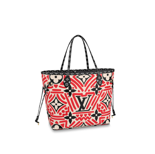 Louis Vuitton LV Crafty Neverfull MM Monogram Canvas M56583 Red Cream