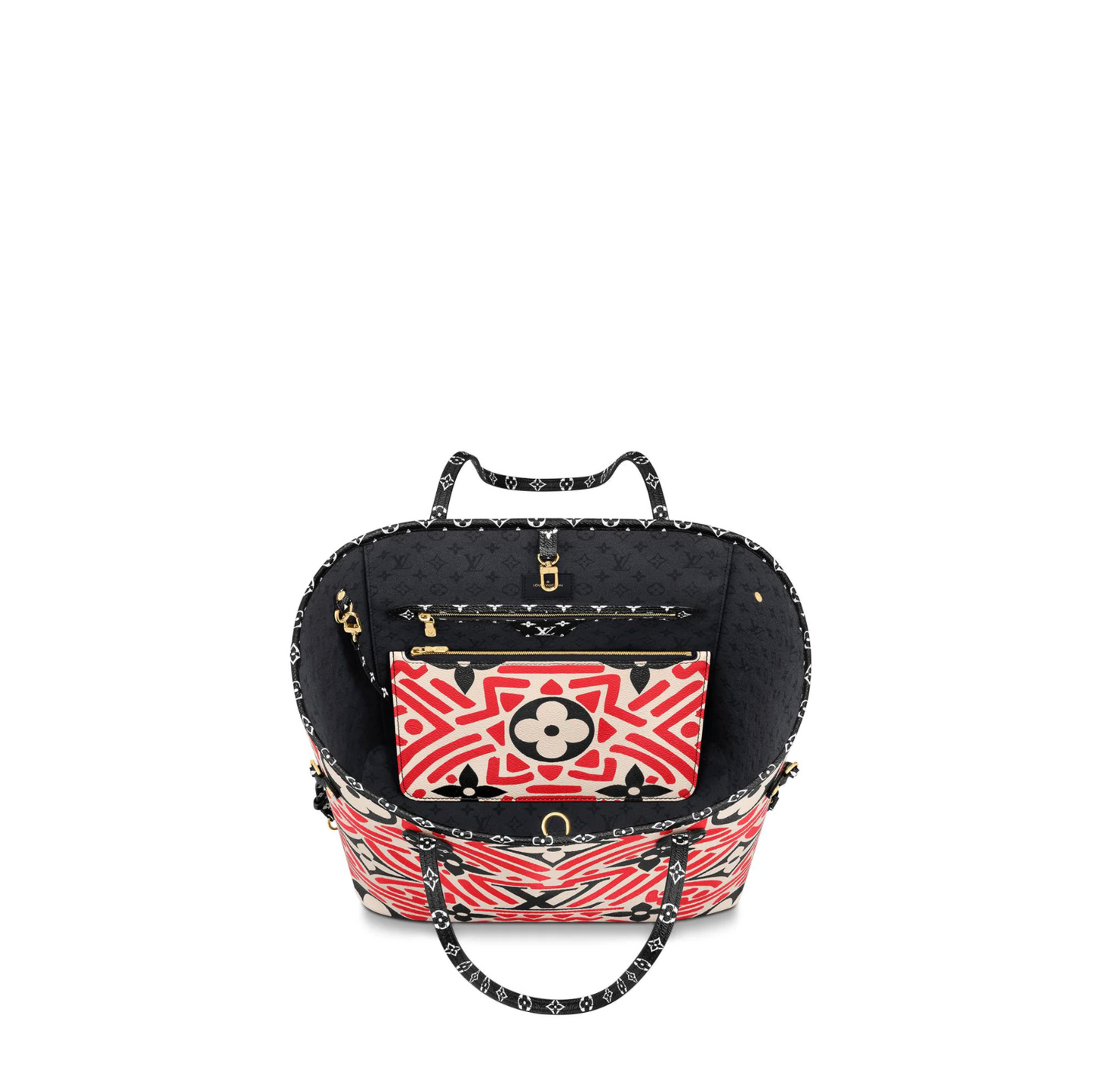 Louis Vuitton LV Crafty Neverfull MM Monogram Canvas M56583 Red Cream
