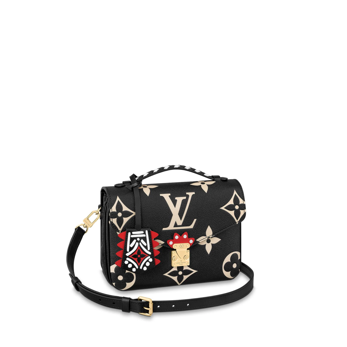 Louis Vuitton LV Crafty Pochette Metis Black Embossed Leather M45385