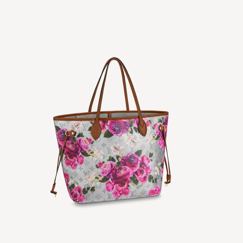 Louis Vuitton Neverfull MM LV Garden Silver Floral Canvas Tote M21352