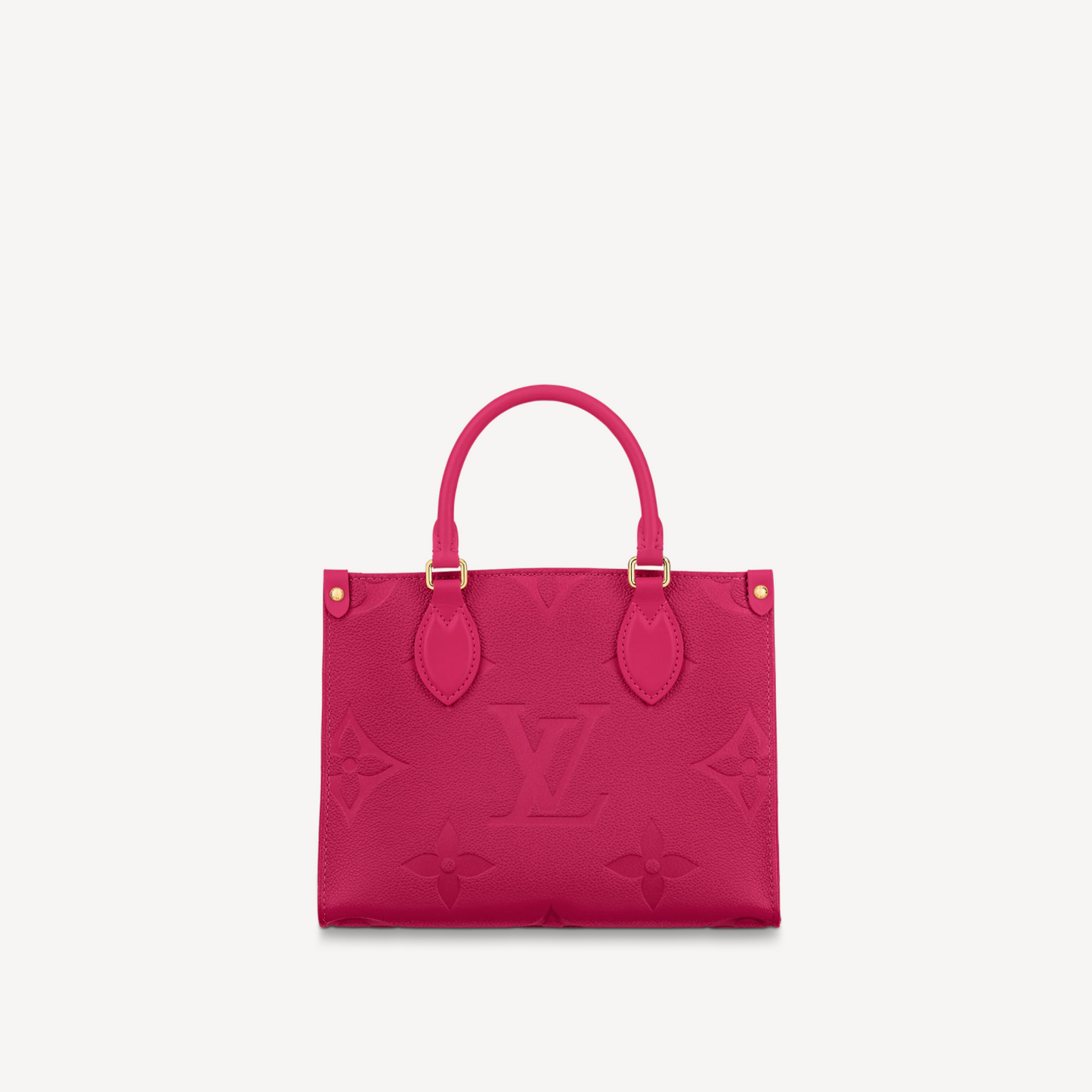 Louis Vuitton Fuchsia Embossed Grained Leather On-the-Go Tote Bag
