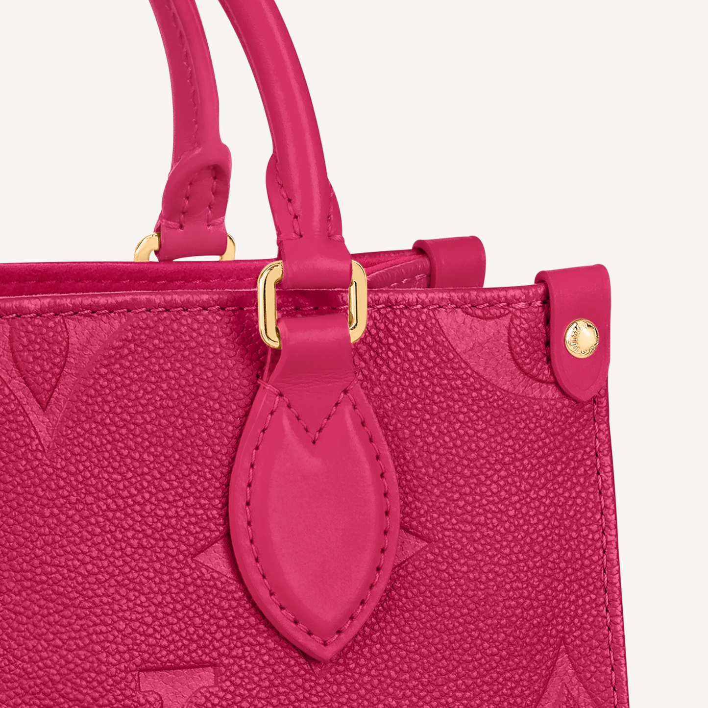 Louis Vuitton Fuchsia Embossed Grained Leather On-the-Go Tote Bag