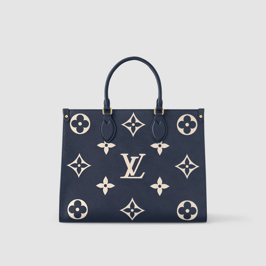Louis Vuitton Nautical OnTheGo MM Navy Blue Cream Empreinte Leather M47084