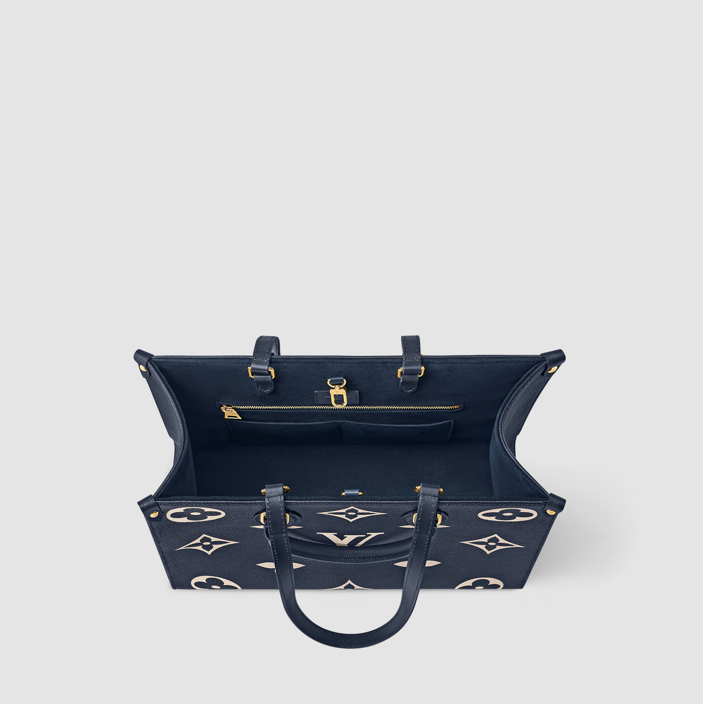 Louis Vuitton Nautical OnTheGo MM Navy Blue Cream Empreinte Leather M47084