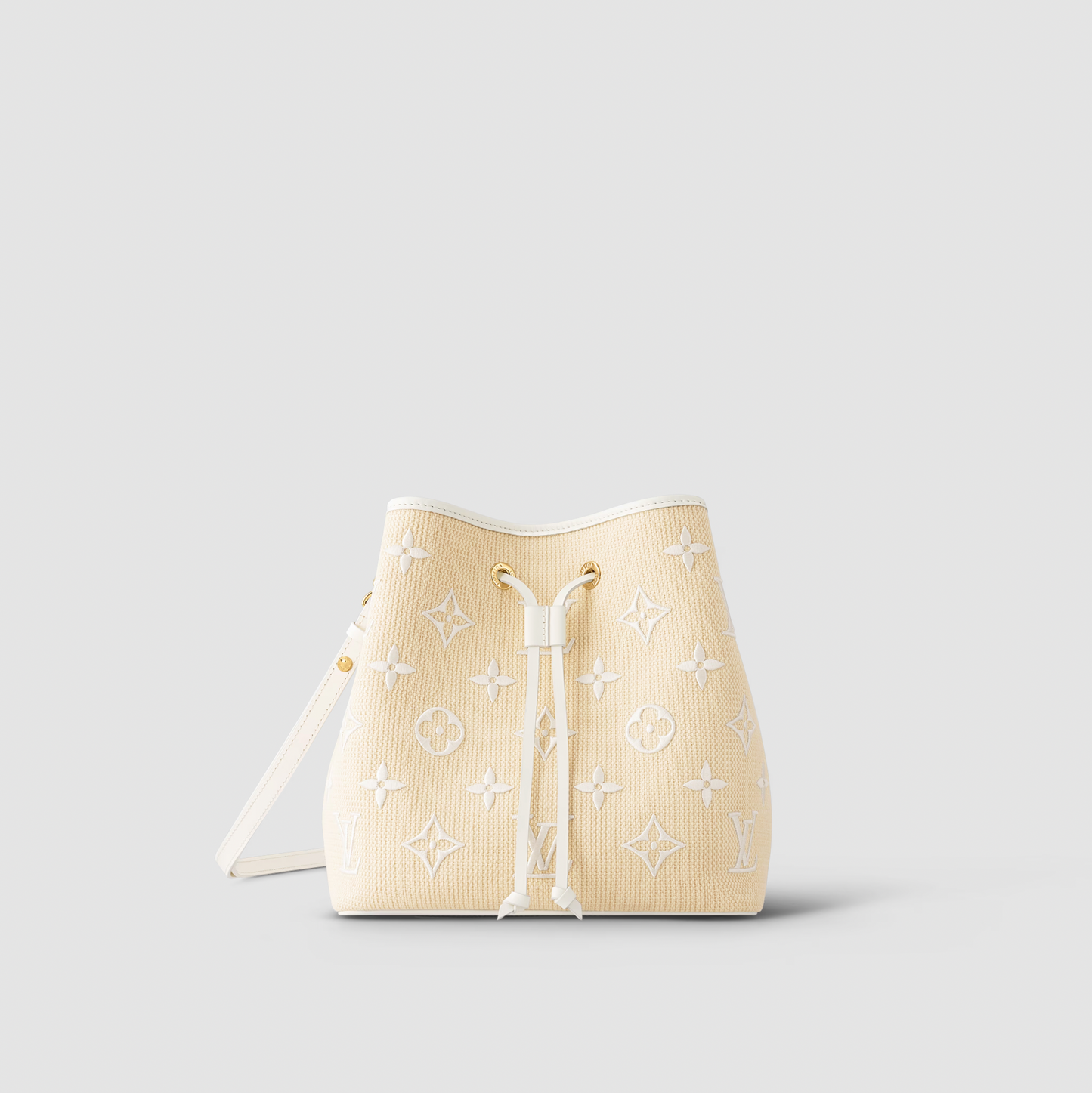 Louis Vuitton NeoNoe MM White Monogram Cotton Bucket Bag M22852
