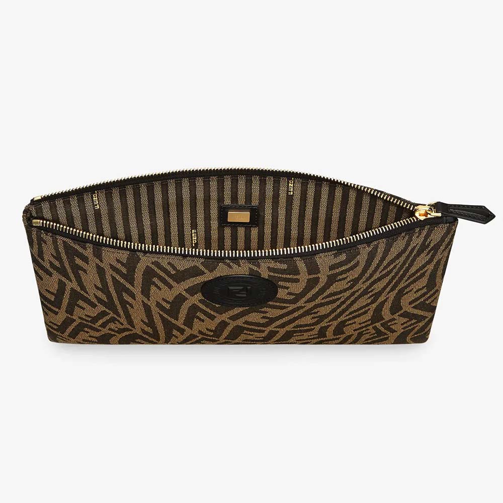 MEDIUM FLAT POUCH Brown Fabric Pouch Fendi