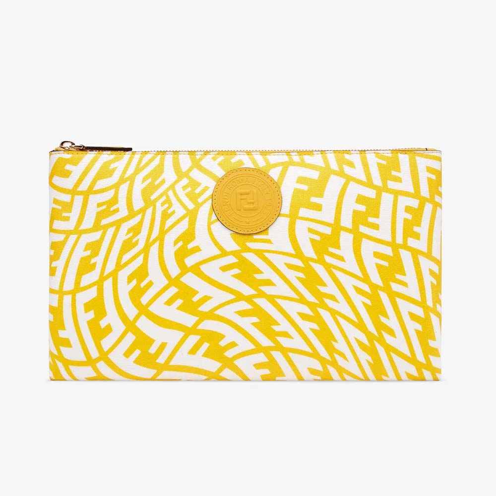 MEDIUM FLAT POUCH Yellow Canvas Pouch Fendi