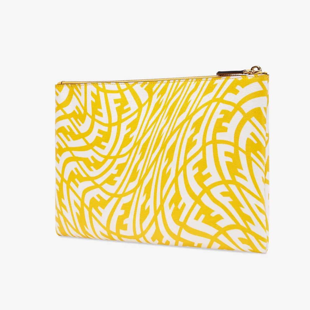 MEDIUM FLAT POUCH Yellow Canvas Pouch Fendi