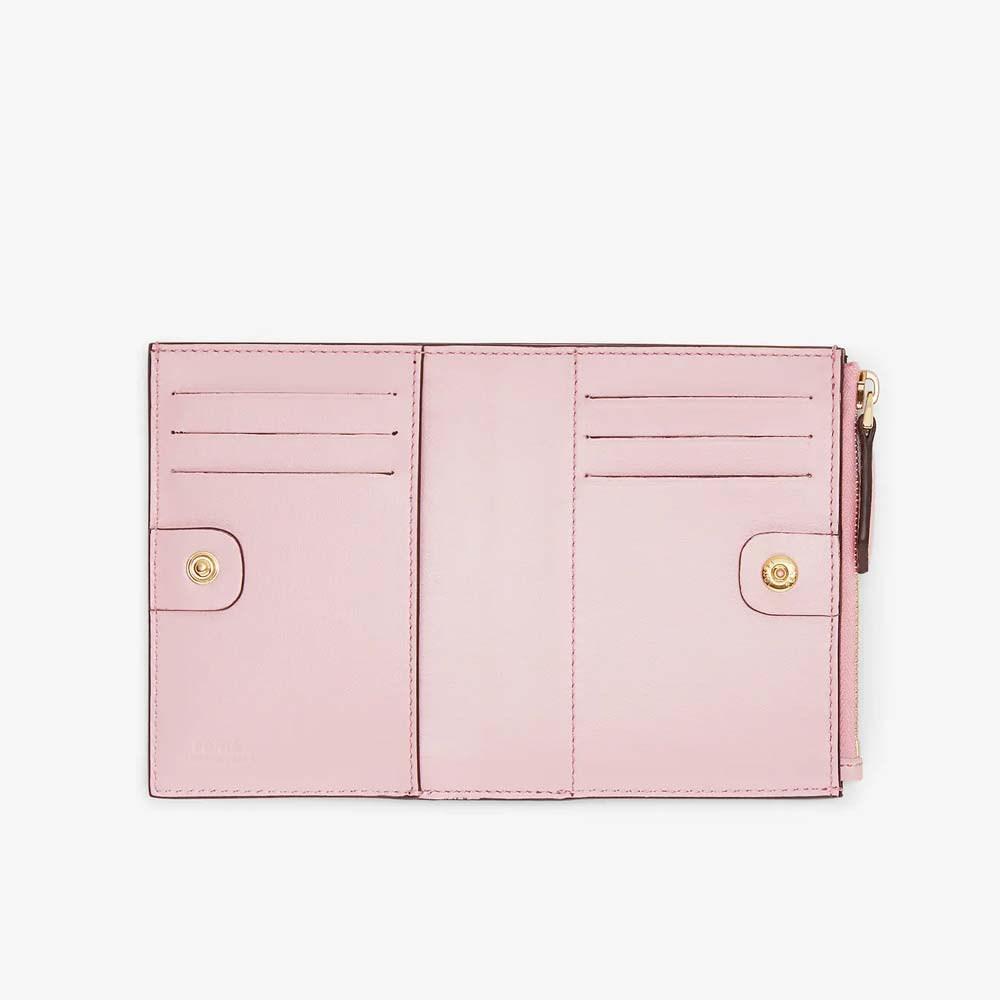 MEDIUM WALLET Pink Leather Wallet Fendi