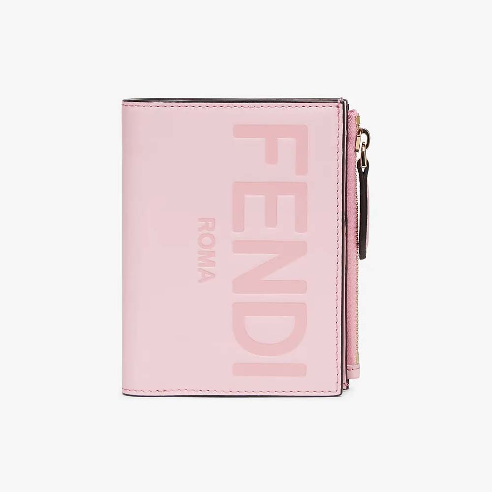 MEDIUM WALLET Pink Leather Wallet Fendi