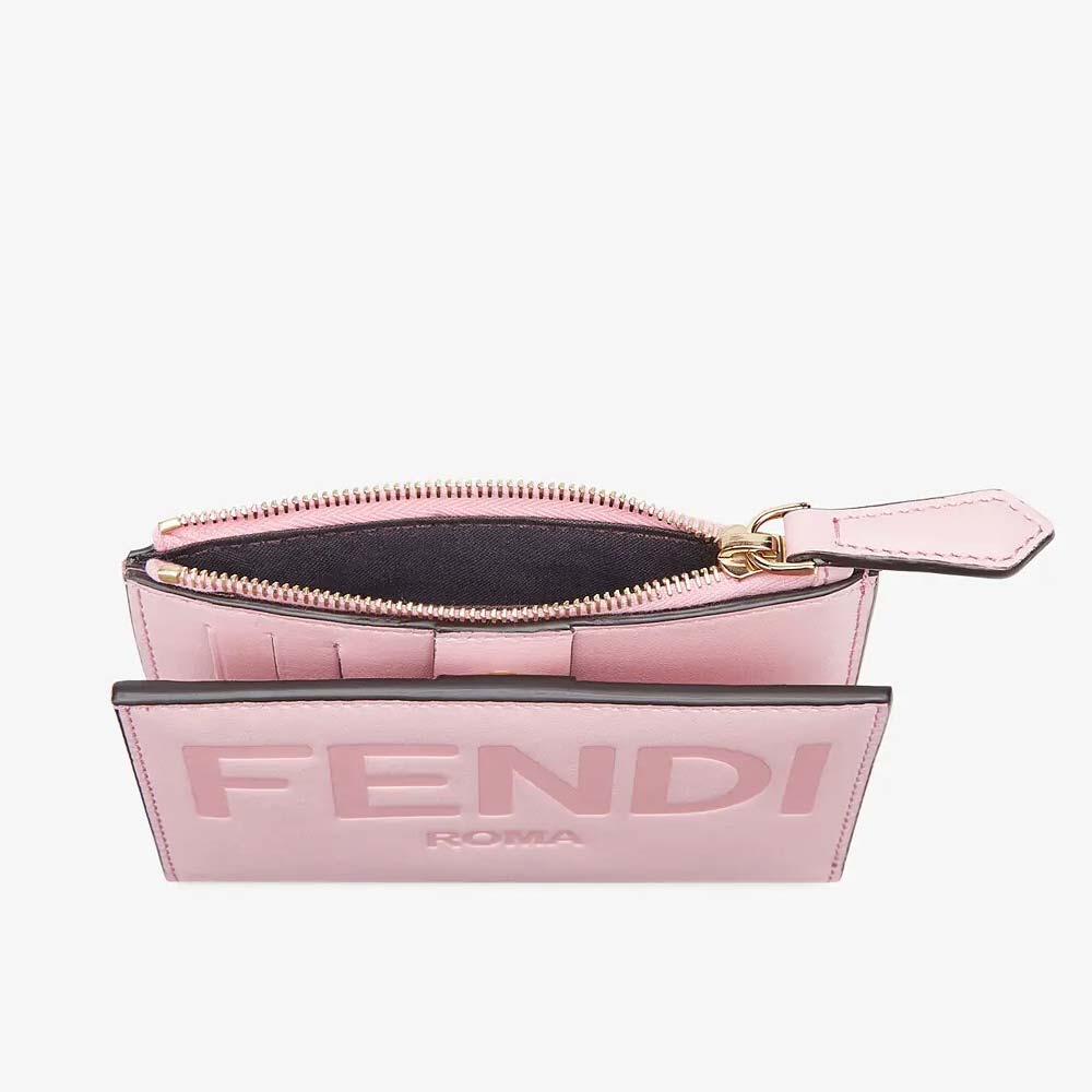 MEDIUM WALLET Pink Leather Wallet Fendi